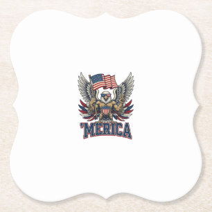 Patriottische Adelaar Merica Vintage Vector T-shir Kartonnen Onderzetters