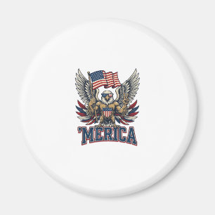 Patriottische Adelaar Merica Vintage Vector T-shir Magneet