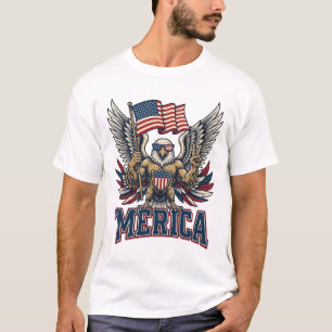 Patriottische Adelaar Merica Vintage Vector T-shir T-shirt