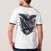 Patriottische adelaar met Amerikaanse vlag T-shirt (Achterkant)