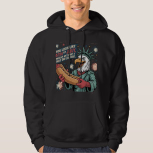 Patriottische adelaar met hotdog grappige kunst hoodie