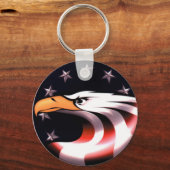 Patriottische adelaar met sterren en Stripes Sleut Sleutelhanger (Voorkant)