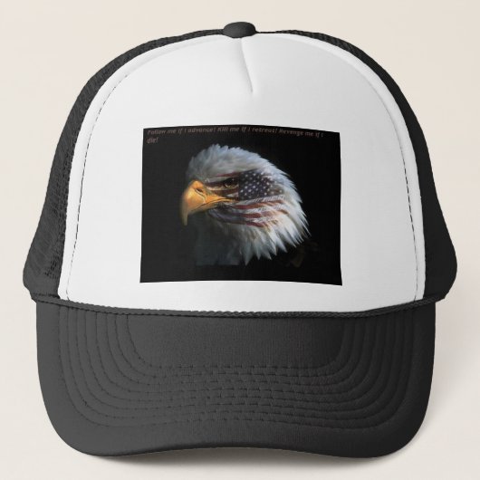 Patriottische adelaar met vlag achtergrond trucker pet (Voorkant)