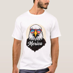 Patriottische adelaar met zonnebril - America Prid T-shirt