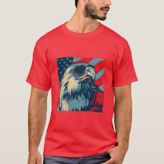 Patriottische adelaar met zonnebril T-shirt
