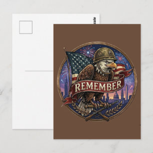Patriottische Adelaar Militaire Herdenkingsembleem Briefkaart