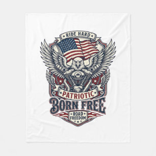 Patriottische Adelaar Motor Fietsvrijheid Patriot Fleece Deken
