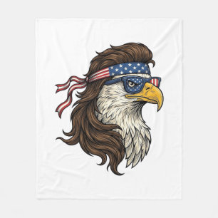 Patriottische Adelaar Mullet Vintage Gravure Vecto Fleece Deken