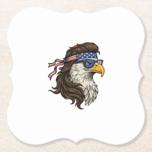 Patriottische Adelaar Mullet Vintage Gravure Vecto Kartonnen Onderzetters