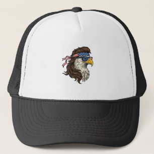 Patriottische Adelaar Mullet Vintage Gravure Vecto Trucker Pet