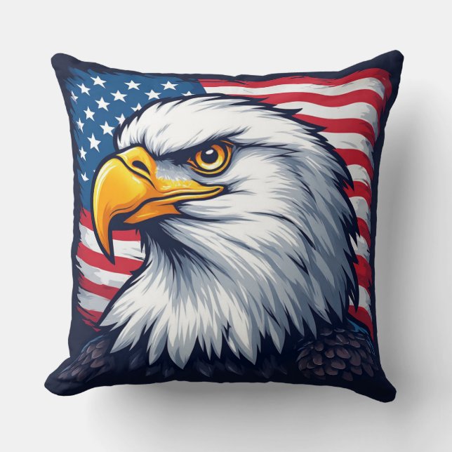 Patriottische Adelaar Ontwerp Patriottisch Cadeau  Kussen (Voorkant)