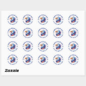 Patriottische Adelaar Rood Wit Blauw Aangepaste Te Ronde Sticker (Vel)