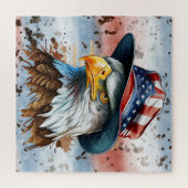 Patriottische Adelaar Rood Wit Blauw Amerika Legpuzzel (Horizontaal)