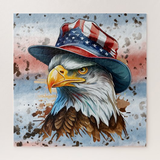 Patriottische Adelaar Rood Wit Blauw Amerika Legpuzzel (Verticaal)