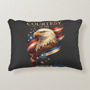 Patriottische Adelaar Rood Wit en Blauw Vintage  Accent Kussen