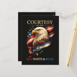 Patriottische Adelaar Rood Wit en Blauw Vintage Feestdagenkaart