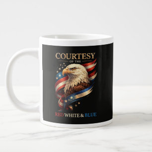 Patriottische Adelaar Rood Wit en Blauw Vintage Grote Koffiekop