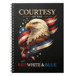 Patriottische Adelaar Rood Wit en Blauw Vintage Notitieboek