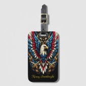 patriottische adelaar stijgt bagagelabel (Voorkant (verticaal))