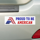 Patriottische adelaar Stripes_Proud om Amerikaans  Bumpersticker (Op auto)