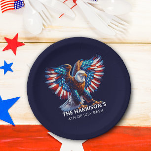 Patriottische Adelaar USA 4 juli Papieren Bordje