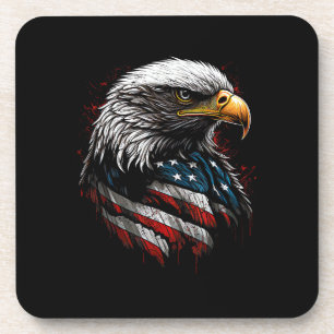 Patriottische Adelaar USA Amerikaanse Vlag 4 juli Bier Onderzetter