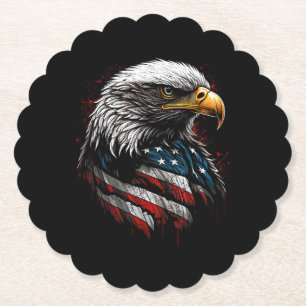 Patriottische Adelaar USA Amerikaanse Vlag 4 juli Kartonnen Onderzetters