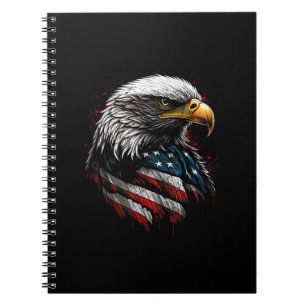 Patriottische Adelaar USA Amerikaanse Vlag 4 juli Notitieboek