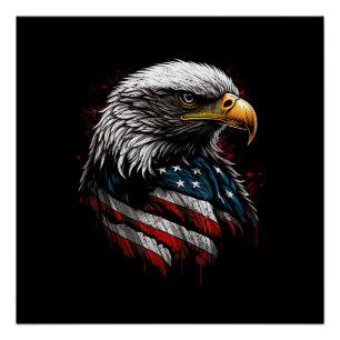 Patriottische Adelaar USA Amerikaanse Vlag 4 juli Perfect Poster