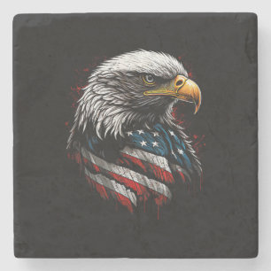Patriottische Adelaar USA Amerikaanse Vlag 4 juli Stenen Onderzetter