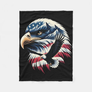 Patriottische Adelaar Usa Vlag 4 juli Man Vrouw Ku Fleece Deken