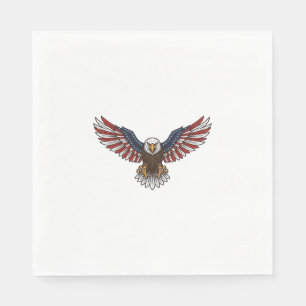 Patriottische Adelaar Vintage Gravure Vector Desig Servet