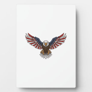 Patriottische Adelaar Vintage Gravure Vector Ontwe Fotoplaat