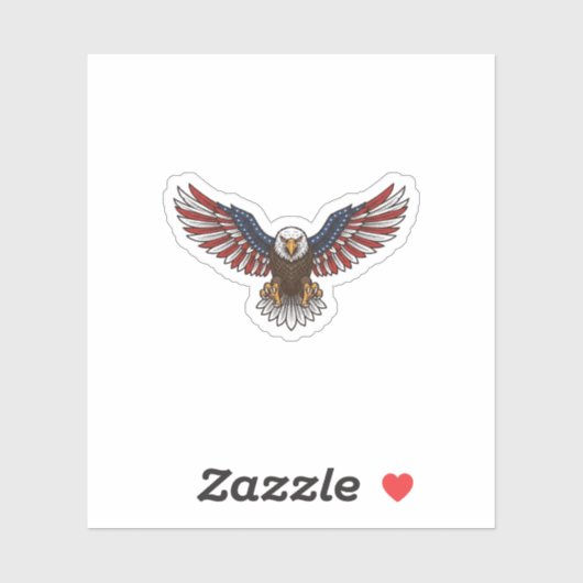 Patriottische Adelaar Vintage Gravure Vector Ontwe Sticker (Vel)
