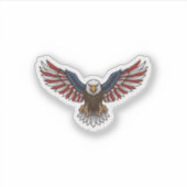 Patriottische Adelaar Vintage Gravure Vector Ontwe Sticker (Voorkant)
