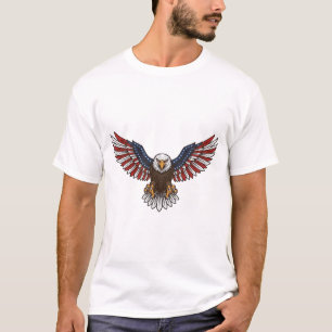 Patriottische Adelaar Vintage Gravure Vector Ontwe T-shirt