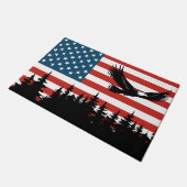 Patriottische adelaar vlag bomen deurmat (Schuin)