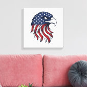 Patriottische Adelaar Vlag Vectorontwerp voor Witt Canvas Afdruk (Insitu (Woonkamer))