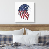 Patriottische Adelaar Vlag Vectorontwerp voor Witt Canvas Afdruk (Insitu (Slaapkamer))