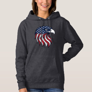 Patriottische Adelaar Vlag Vectorontwerp voor Witt Hoodie