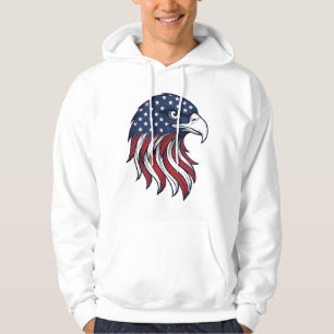 Patriottische Adelaar Vlag Vectorontwerp voor Witt Hoodie