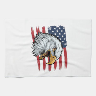 Patriottische Adelaar Vlag Vintage Vector Design_1 Theedoek