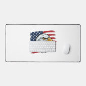 Patriottische Adelaar Vlag Vintage Vector Ontwerp_ Bureaumat (Keyboard & Muis)