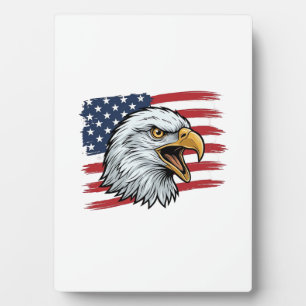 Patriottische Adelaar Vlag Vintage Vector Ontwerp_ Fotoplaat