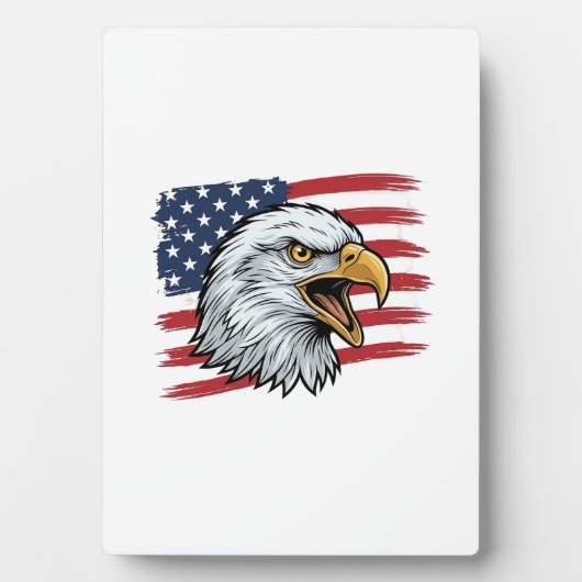 Patriottische Adelaar Vlag Vintage Vector Ontwerp_ Fotoplaat (voorkant)