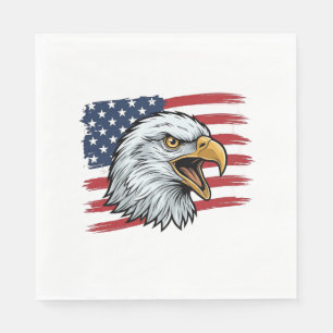 Patriottische Adelaar Vlag Vintage Vector Ontwerp_ Servet