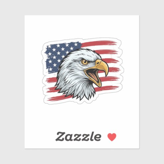Patriottische Adelaar Vlag Vintage Vector Ontwerp_ Sticker (Vel)