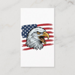 Patriottische Adelaar Vlag Vintage Vector Ontwerp_ Visitekaartje