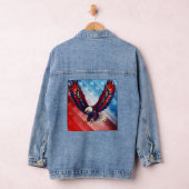 Patriottische Adelaar Vleugels Amerikaanse Vlag Denim Jacket (Hangar)