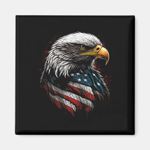 Patriottische Adelaar VS Amerikaanse Vlag 4 juli H Magneet